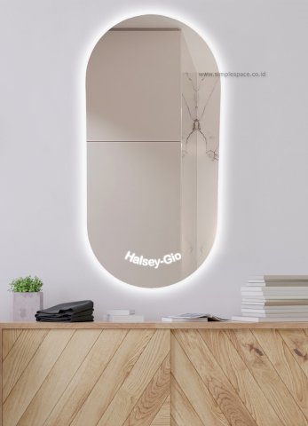 Cermin LED Motif Nama